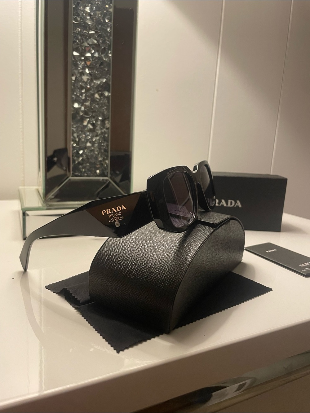 Prada glasses black with purple lens